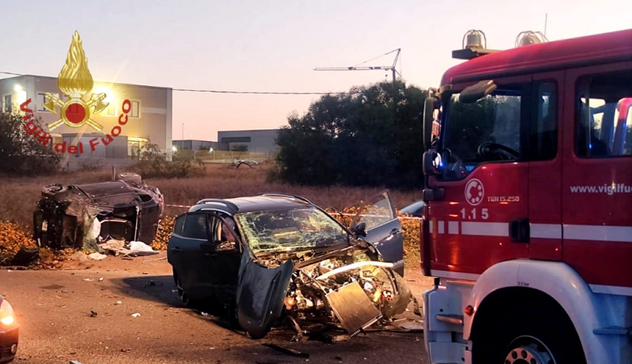 Grave scontro frontale a Quartu: tre feriti, uno è grave