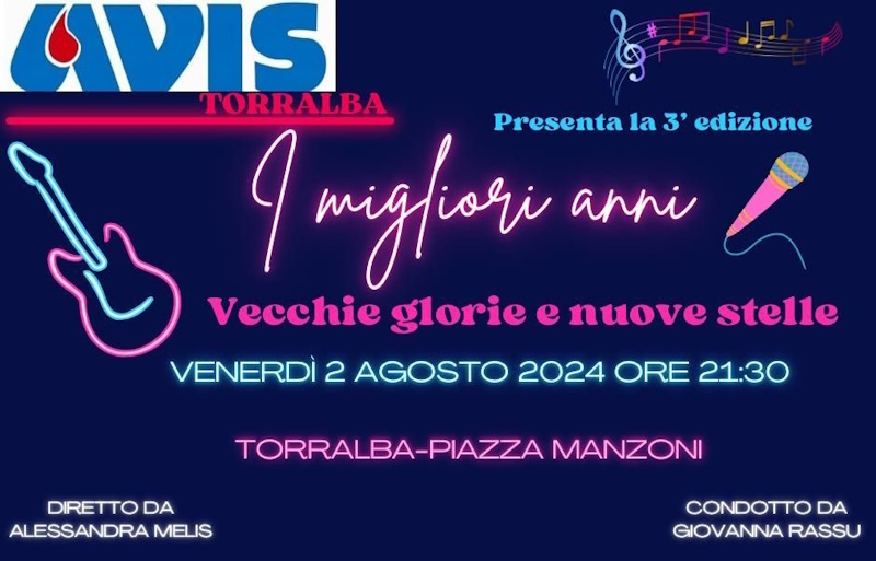 Musica e solidarietà: a Torralba la 3^ edizione de “I migliori anni”