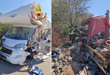 Frontale tra camper e camion sulla Olbia-Arzachena, cinque feriti: uno è grave