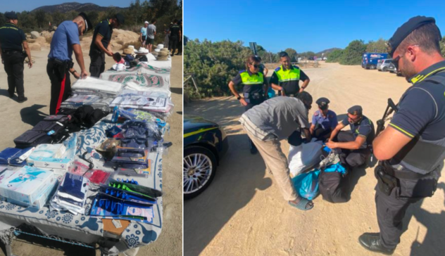 Blitz di carabinieri e Finanza a Chia contro i venditori ambulanti sulle spiagge 