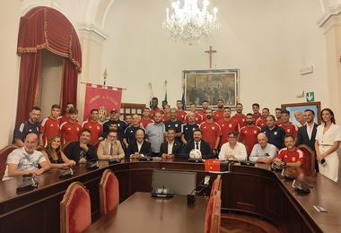 Sassari. La Torres al gran completo oggi in visita a Palazzo Ducale