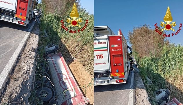 Camion fuori strada a Sorso, conducente in pronto soccorso