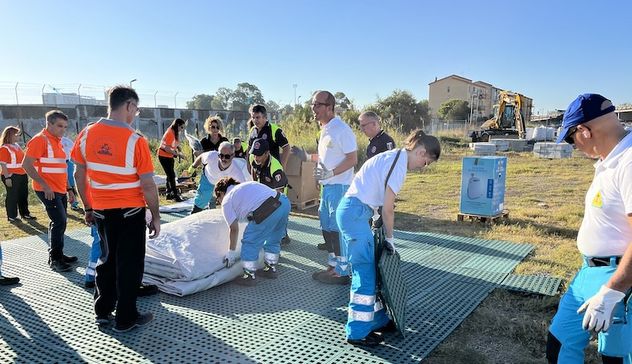 Cagliari. Costruito a tempo record un campo di Protezione civile 