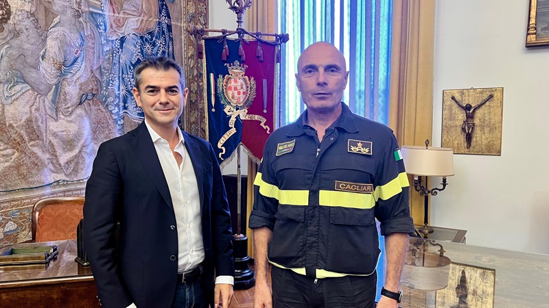 Manselli al comando dei Vigili del fuoco di Cagliari: incontro con il sindaco Zedda